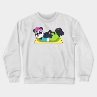 Panda at Yoga on Yoga mat Crewneck Sweatshirt